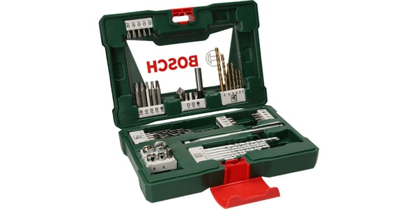 Bosch V-Line - Sett for skrutrekker, borspiss og sokler - for tre, stein - 48 deler - phillips, slot, pozidriv, torx, hex - 6 mm, 8 mm, 10 mm, 13 m...