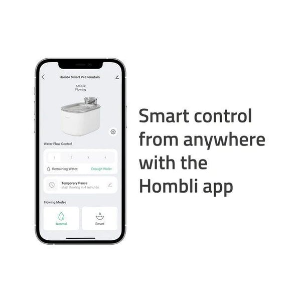 Hombli HBWF-0109, Automatisk vanndispenser for kjæledyr, Rustfritt stål, Hvit, Innendørs, Katt, 3,5 l