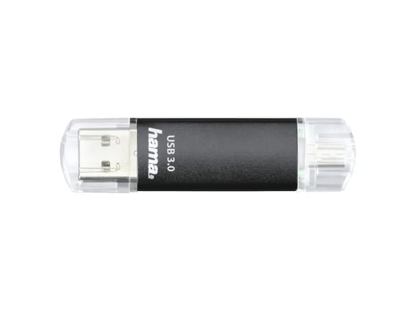 Hama Laeta Twin, 256 GB, USB Type-A / Micro-USB, 3.2 Gen 1 (3.1 Gen 1), 40 MB/s, Med lokk, Svart
