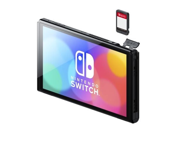 Nintendo | Switch OLED - Spelkonsol - Full HD - 64GB - Svart - | Inkl. 2 x Joy-Con (neonröd/neonblå)