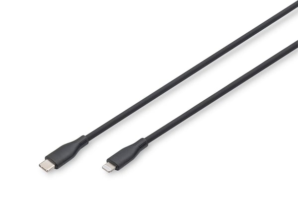 ASSMANN - Lightning-kabel - USB-C hann til Lightning hann - 1 m - enkeltskjermet - MFI-sertifisert - svart