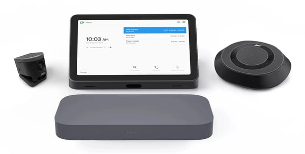 ASUS Google Meet GQE20A - Small/Medium Room Kit - paket för videokonferens (högtalartelefon, pekskärmskonsol, ePTZ UHD Kamera) - järngrå - med Meet...