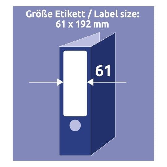 Tarrat Avery 192x61 mm, A4, valkoinen, irrotettava - sideaineisiin - (10 arkkia x 4 kpl)