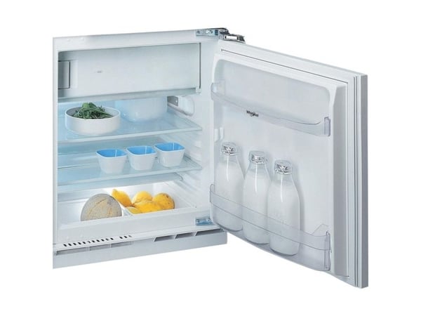 Whirlpool WBUF011 - Kylskåp med frysfack - inbyggd - fördjupning - bredd: 60 cm - djup: 55 cm - höjd: 82 cm - 126 liter - Klass E - vit
