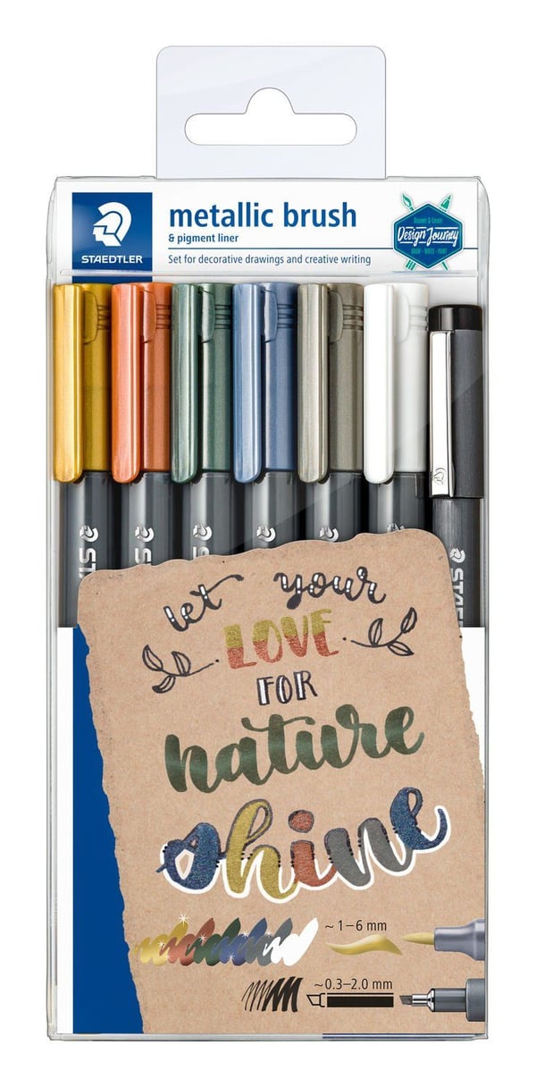 Staedtler 8321 TB7 Marker metallic brush, 6 + 1