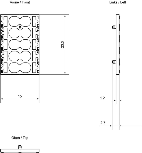 Siemens 6ES71936CP742AA0 6ES7193-6CP74-2AA0 färgkodad skylt för PLC, 68 mm, 103 mm, 10 mm, 4 g