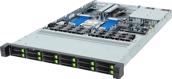 Gigabyte R163-Z35-AAH1 Rev. 3.x rackserver – AMD EPYC 9004/9005 – 12x 2,5" NVMe/SATA