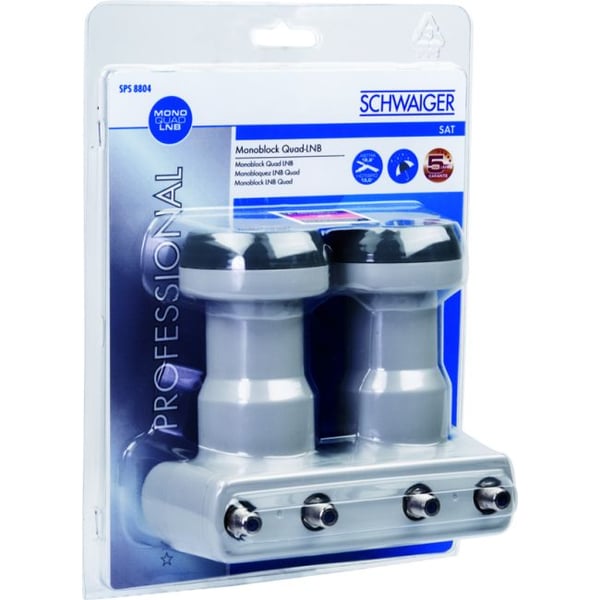 Schwaiger Quad-LNB Monoblock Lys grå