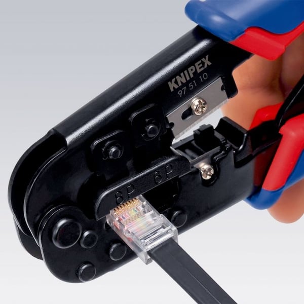 Knipex 97 51 10 liitinpuristuspihdit 190 mm RJ11/RJ12/RJ45-liittimille