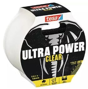 TESA Ultra Power, Transparent, Reparation, Polypropylen (PP), Metall, PVC, Tuff, Slät, 35 N/cm