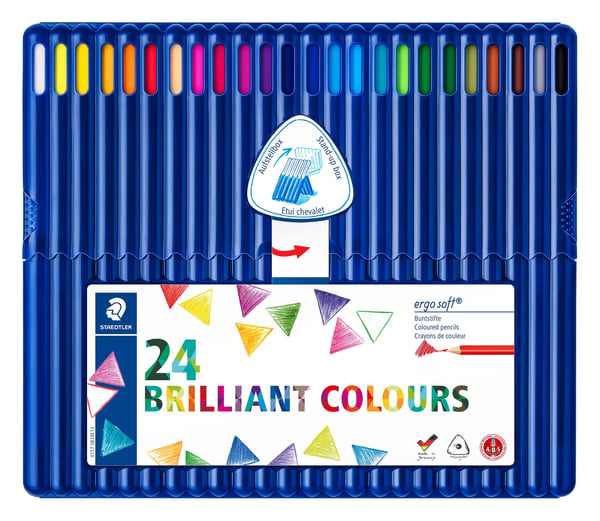 Farveblyanter STAEDTLER® Ergo soft® 157-SB24 - med 24 stk. ass. farver