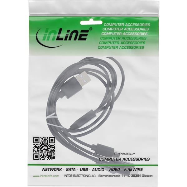 InLine 35142, 2 m, USB A, 4 x USB-C, USB 2.0, Svart