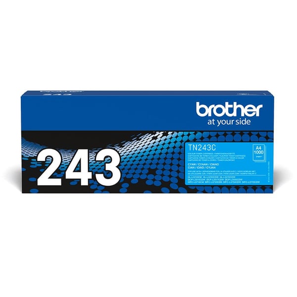 Brother TN243C - Cyan - original - tonerpatron - for Brother DCP-L3510CDW, DCP-L3517CDW, DCP-L3550CDW, DCP-L3550DW, MFC-L3730CDN