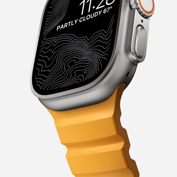 Nomad Rocky Point Band, Band, Smartwatch, Självtorkning, Apple, Ultra / 46mm, Läder, Titan