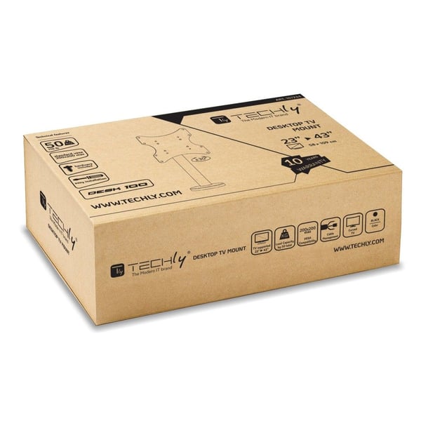 TECHly - Monteringskomponent (stativ) - for LCD TV / kurvet LCD TV - svart - skjermstørrelse: 23"-43" - skrivebord