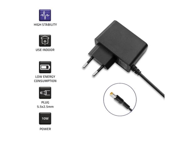 Qoltec Plug-in strømforsyning 10W | 5V | 2A | 5,5*2,5