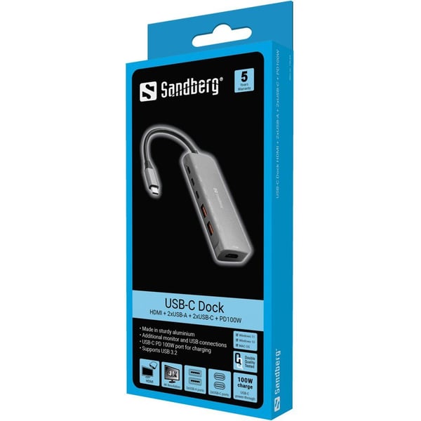 USB-C Dock HDMI + 2xUSB-A +  2xUSB-C + PD100W USB-C Dock