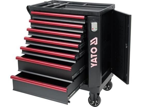 YATO verkstedvogn 7 skuffer LED-logo
