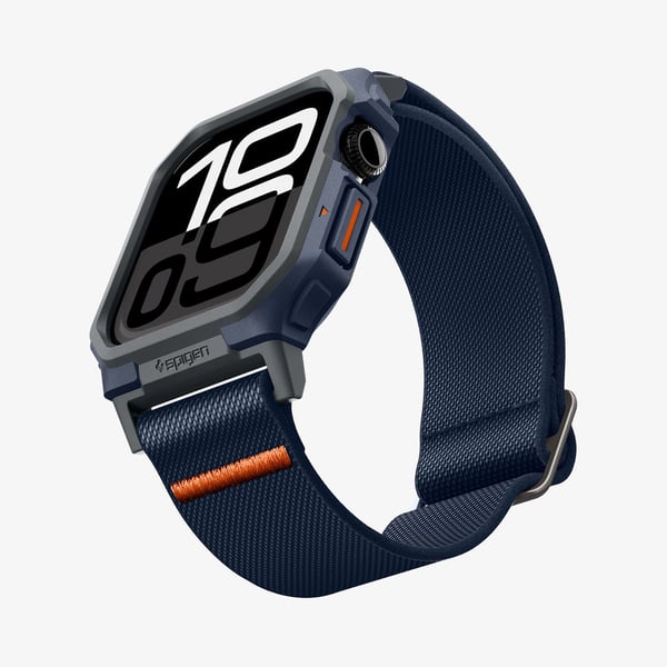 Spigen Lite Fit Pro, Kotelo + hihna, Älykello, Laivasto, Apple, Apple Watch 10 (46mm), Polyesteri, Termoplastinen polyuretaani (TPU)