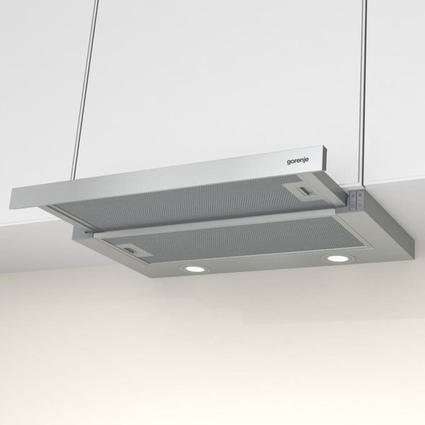 Gorenje Essential TH62E4X - Panser - teleskopisk - bredde: 60 cm - dybde: 30.6 cm - ekstraksjon og resirkulasjon (-) - rustfritt stål