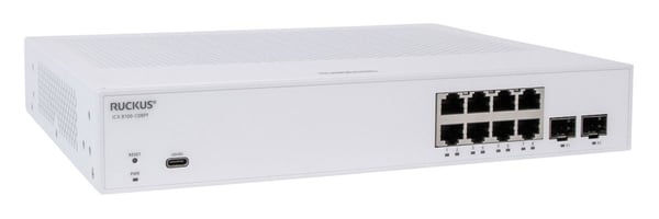 Ruckus ICX 8100 - Switch - Styrt - 8 x 10/100/1000 (PoE+) + 2 x 1 Gigabit SFP - rackmonterbar - PoE+ (124 W)