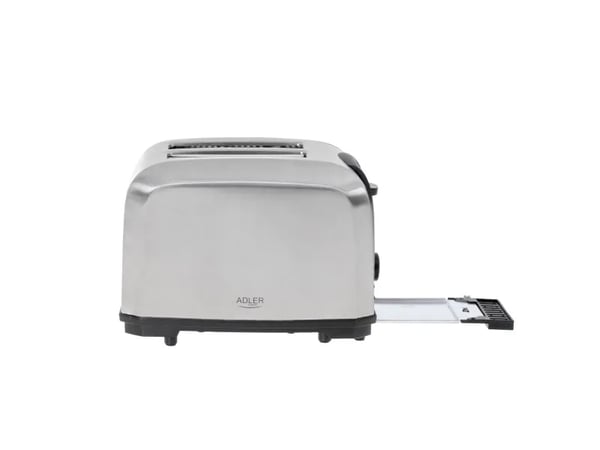 Adler AD 3222, 2 skivor, Silver, Rostfritt stål, Knappar, Nivå, Rotations-, 1000 W, 220 - 240 V