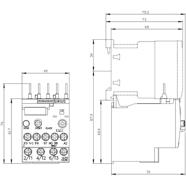 Ylikuormitusrele Siemens 3RU2116-1CB0 1 kpl 1 kpl