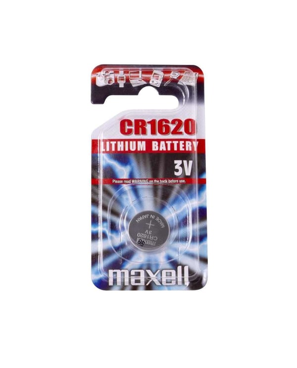 Maxell CR1620, Engangsbatteri, CR1620, Lithium-Manganese Dioxide (LiMnO2), 3 V, 1 stykker, 80 mAh