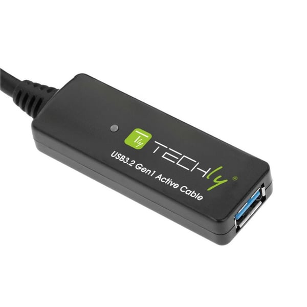 Techly ICUR30100G, 10 m, USB A, USB A, USB 3.2 Gen 1 (3.1 Gen 1), Svart