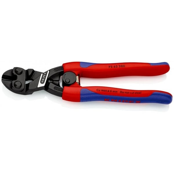 Knipex 72 62 200, Kaapelileikkuri, Sininen, Punainen, Terästä, Musta, 6 mm, REACH