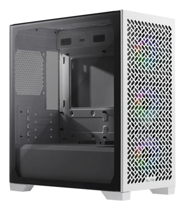 Cooler Master Elite 302 - MT - micro ATX - sidepanel med vindu (herdet glass) - ingen strømforsyning (ATX) - hvit - USB/lyd
