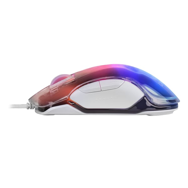 Mars Gaming MMGLOWW, Oikeakätinen, Optinen, USB A-tyyppi, 12800 DPI, Valkoinen