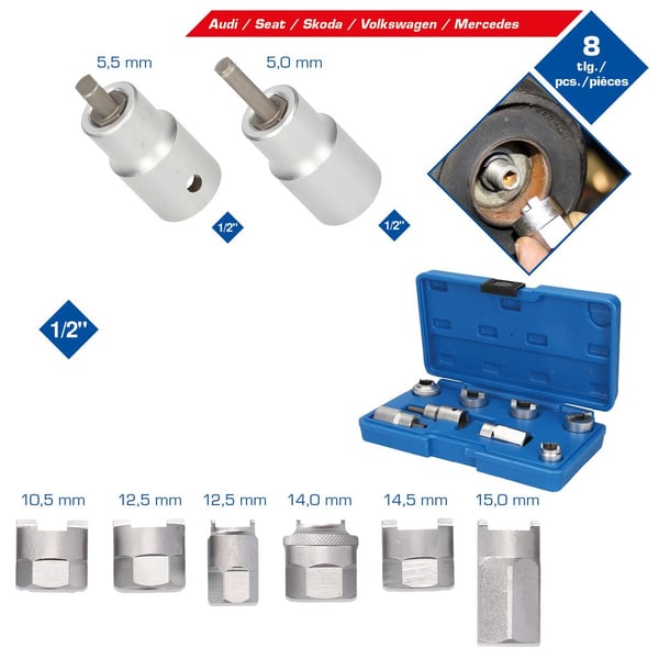 Brilliant Tools BT651000, 620 g, 202 mm, 122 mm, 41 mm, 8 stykker