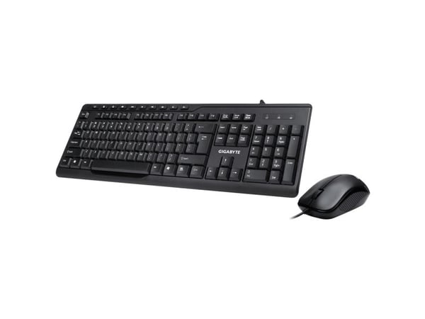 Gigabyte KM6300 - Sats med tangentbord och mus - USB - svart