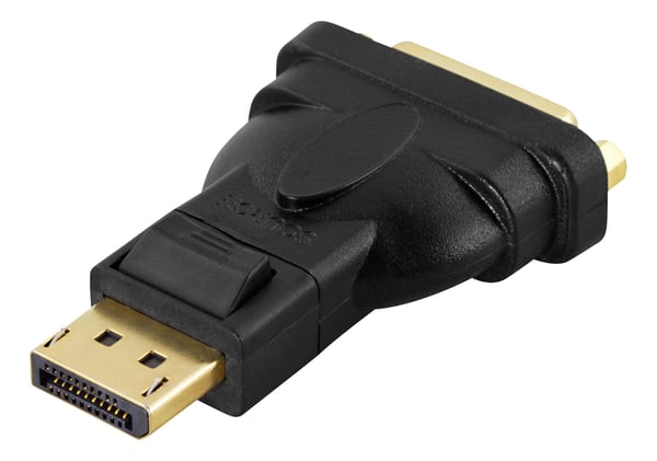 Deltaco DisplayPort / DVI-D -kaapeli, yksilinkkinen sovitin, musta, DisplayPort, DVI-D, Musta