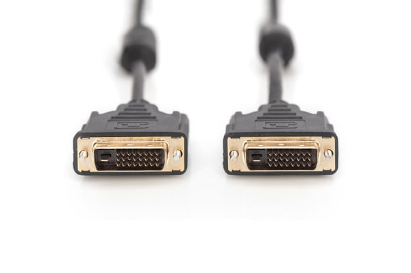 DIGITUS - DVI-kabel - dobbeltlenke - DVI-D (hann) til DVI-D (hann) - 5 m - formstøpt, tommelskruer - svart