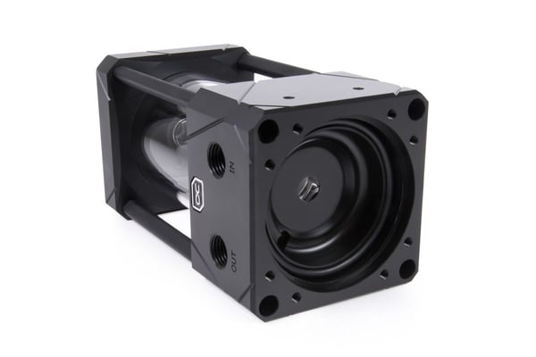 Alphacool Aurora D5, Reservoar, Acetal, Aluminium, Glass, Sort, Gjennomsiktig, 77 mm, 77 mm, 242 mm