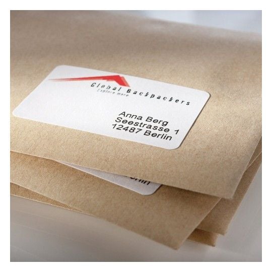 Avery LR3427, Valkoinen, Itse kiinnittyvä tulostintarra, A4, Paperi, Laser/Inkjet, Kiinteä