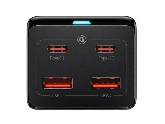 Baseus GaN3 Pro PSZM000401 bordlader 100 W 2x USB-C + 2x USB-A + AC, svart