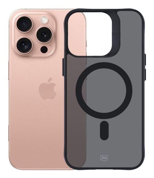 3MK Smoke MagCase, Suojus, Apple, 16 cm (6.3"), Musta