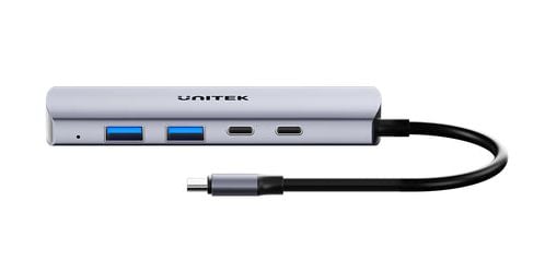 Unitek Hub 4-i-1 USB-C 10 Gbps, 2x USB-A og 2x USB-C H1112DGY01