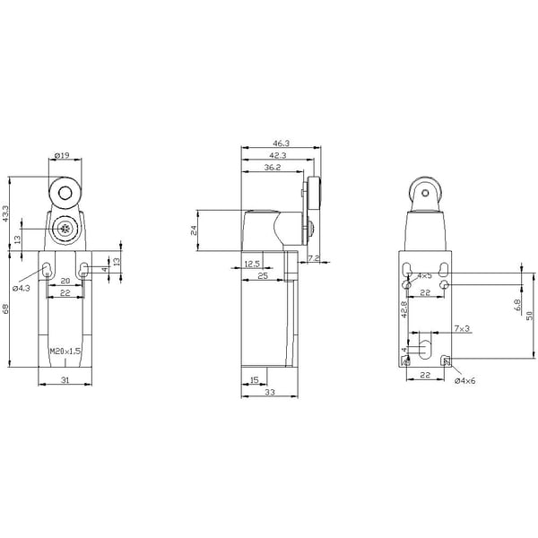 Siemens 3SE52320HK21 3SE5232-0HK21 Stoppströmbrytare 6 A Svängstång, metallstång, plastrulle IP65 1 st