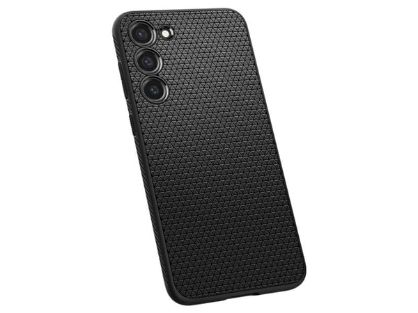 Spigen Liquid Air - Baksidedeksel for mobiltelefon - fleksibel termoplastpolyuretan (TPU) - matt svart - for Samsung Galaxy S23