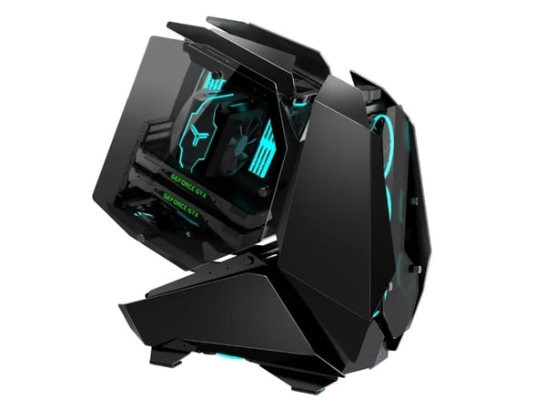 Jonsbo MOD5, PC, Sort, ATX, ITX, Micro ATX, Aluminium, Herdet glass, Spilling, Multi