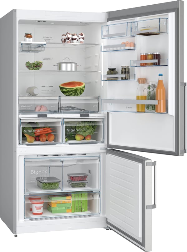 Bosch Serie 6 KGN86AIDR kombiskap 631 L D 86 cm, rustfritt stål