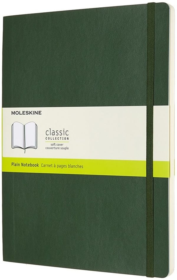 Moleskine Classic, Monokromatiskt, Grön, 192 ark, 70 g/m ^, Mjukt omslag, Universal
