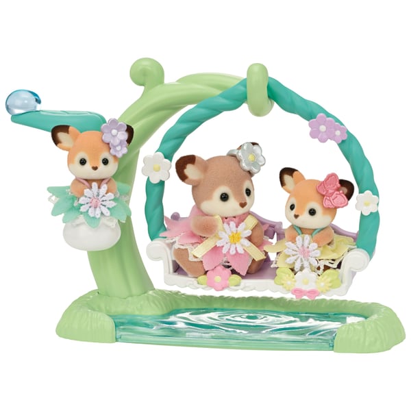 Sylvanian Families Deer Babies -Floral Swing Set