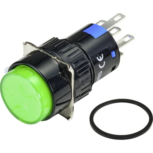 TRU COMPONENTS TC-9219048 Valokytkin 250 V/AC 3 A 1 x On/(Off) Painike Vihreä (Ø) 18 mm IP65 1 kpl 1 kpl