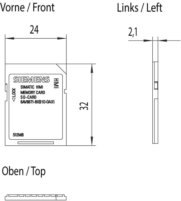 Siemens 6AV6671-8XB10-0AX1, 90 mm, 106 mm, 7 mm, 29 g