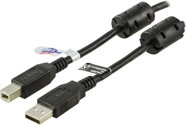DELTACO - USB-kabel - USB (hane) till USB typ B (hane) - USB 2.0 - 3 m - svart